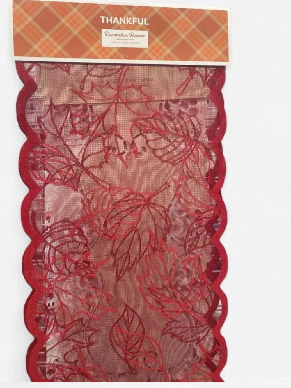 Thankful Red Decorative Table Runner